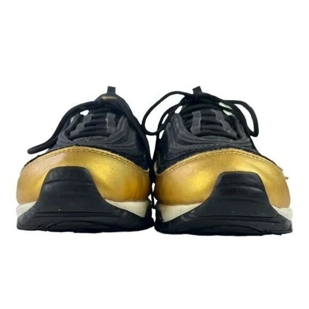 Nike‎ AirMax 97 Shoes Womens 9 Youth 7 Black Metallic Gold Shoes